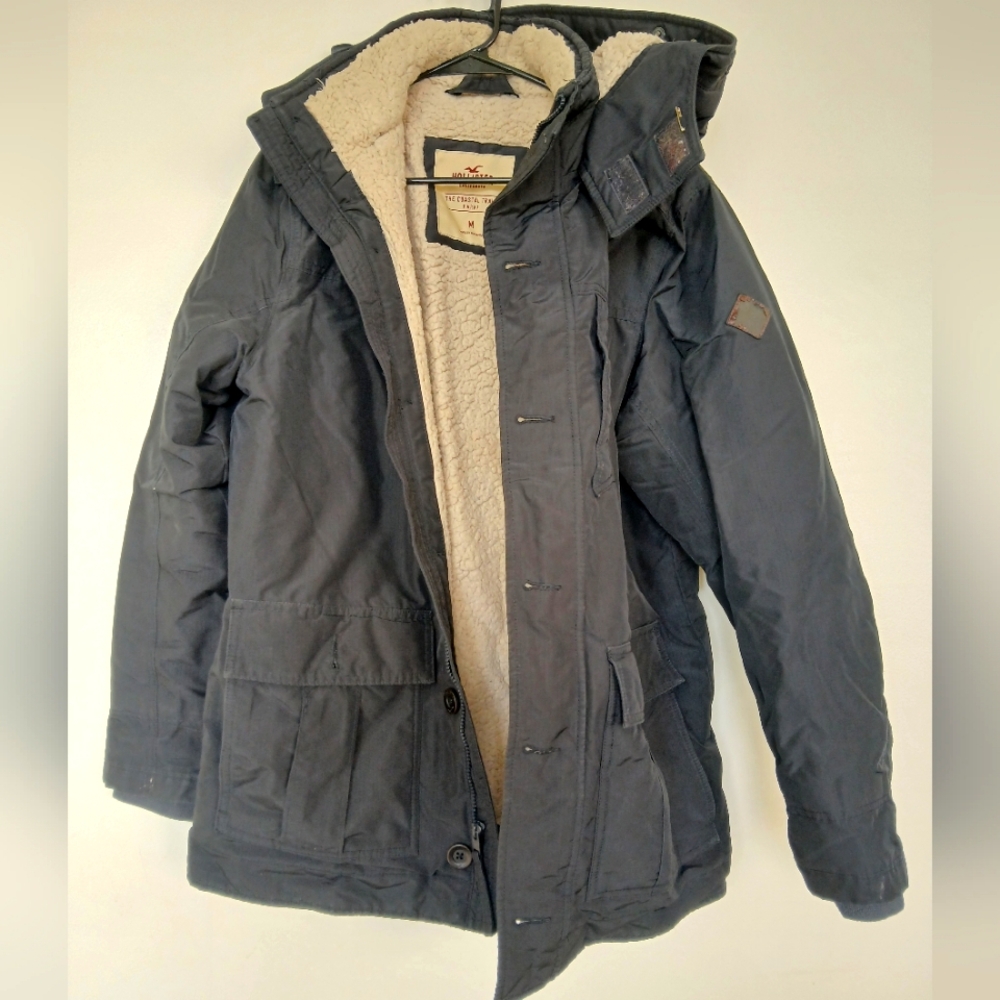 Hollister California Men's Black Coastal Trail Parka: M
